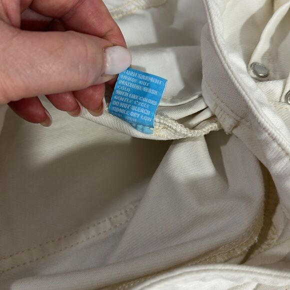 J. McLaughlin Slim Fit Mid Rise White Stretch Crop Jeans Size 12 - Picture 5 of 8